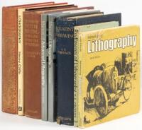 Eight books on lithography, mezzotint, aquatint, and engraving history