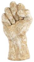 Plaster sculpture of a clenched fist