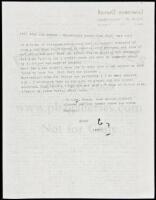 SOLD BY PRIVATE TREATYTwo-page typed letter signed, to Henry Miller about wine, women and song