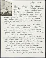 SOLD BY PRIVATE TREATYGroup of 12, one to two-page typed and holograph letters, almost all signed, and 6 holograph postcards signed, to Henry Miller