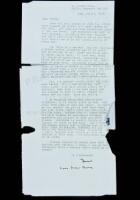 SOLD BY PRIVATE TREATYOne-page typed letter signed to Henry Miller