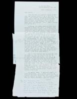 SOLD BY PRIVATE TREATYOne-page typed letter signed with 7-line holograph postscript