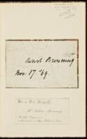 The Poems of Robert Browning - With his signature and calling card