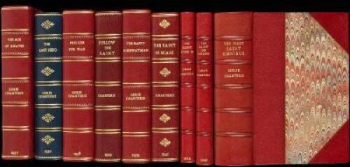 Eighteen volumes of 'The Saint' stories by Charteris, finely bound