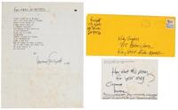 Original poetry submission from Lawrence Ferlinghetti to Kirby Congdon