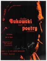 Charles Bukowski Reads his Poetry in San Francisco - signed by Ferlinghetti and Linda King