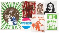 Over 100 posters from the 1970 Berkeley Political Poster Workshop and an original printing screen
