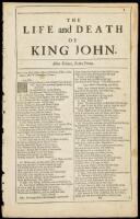 The Life and Death of King John - Extracted from the Fourth Folio
