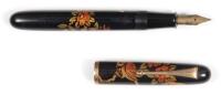 Japanese Lacquer Fountain Pen, Bird and Flowers Motif, #3 PILOT Nib, c. 1930s