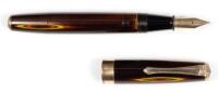 Black Resin Plunger-Filler Fountain Pen, Abstract Pattern