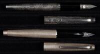 Lot of Two Sterling Silver Fountain Pens, Hatched and Mottled Patterns