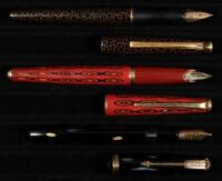 Lot of Three Japanese Lacquer Fountain Pens, Including Pilot and Platinum, c. 1940s-1960s