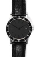 32mm Stainless Steel Black Dial Date Watch, Quartz Movement