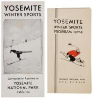 Yosemite Winter Sports. Conveniently reached at Yosemite National Park, California (panel title)