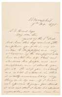Letter from Jefferson Davis to S.D. Hewes, expressing his devotion to Mississippi and his abhorrence of the "vampyres who have sucked her life blood..."