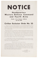 Printed poster instructing persons of Japanese ancestry in Los Angeles to report to the Civil Control Station at 2314 South Vermont Avenue, Los Angeles, California