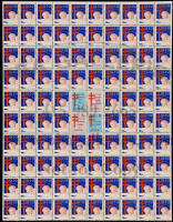 Full sheet of Easter Seal stamps, designed by Rockwell Kent