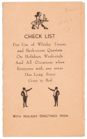 Check List for Use of Whisky Tenors and Backroom Quartets on Holidays, Week-ends, and All Occasions When Everyone With Any Sense Has Long Since Gone to Bed