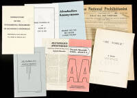 Group of Alcoholics Anonymous related ephemera, articles, clippings, etc.