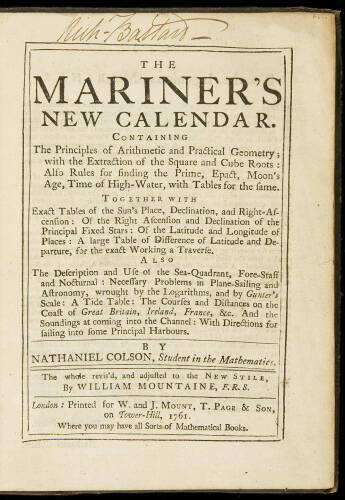 The Mariner's New Calendar