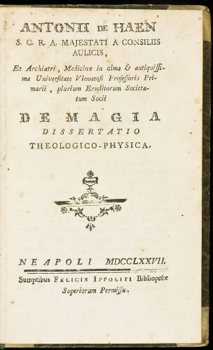 De Magia Dissertatio Theologico-Physica