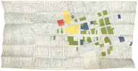 Three cadastral maps of downtown Oakland, California, relating to the 1927 Emporium-Capwell merger