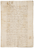 Manuscript document relating to the shipment of items from Barcelona, Spain, to Montevideo, which was apparently rerouted to Lima because of unrest in region