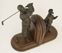 Golfer and his caddie - bookends