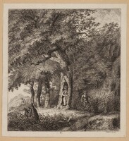 Wooded Landscape with Nymph and Satyr