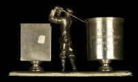 Cigarette and match book holder, engraved to the runner up at the H.H. Co. Spring Handicap of 1930