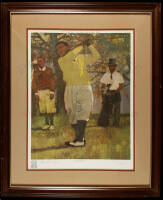 Three framed color prints of Bernard Fuchs paintings - Arnold Palmer, Sam Snead, and Jack Nicklaus