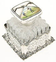 Sterling silver and glass ink well made by Gorham