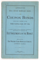 Approved Real Estate Mortgage Loans: Coupon bonds paid on day of maturity, at the Third National Bank, New York... Negotiated by the Western Farm Mortgage Company, Lawrence, Kansas