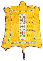 Sioux beaded buffalo hide robe