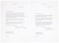 Two letters signed by Walt Disney, to Barnaby Conrad, regarding the showing of two Disney films at a film festival in San Francisco