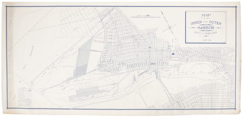 Oakland Harbor from Entrance to San Leandro Bay, California. Scale 1 inch - 1000 feet [with additional map of Oakland harbor]