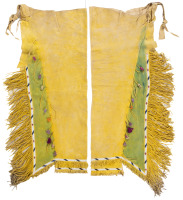 Pair of Kiowa beaded leggings