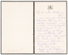 Envelope panel addressed by G.A. Custer to his wife, with 2 letters from Elizabeth Custer presenting it to the Public Library of Chicago - 2