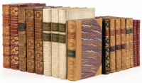 Large Shelf of Books Bound in Leather