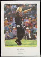 Three limited edition color prints, signed by the golfers they depict