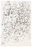 Hallucinogenic bar scene - original drawing by John Seabury