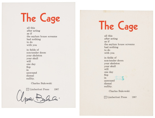 The Cage - handwritten postcard