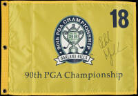 Flag from the 90th PGA Championship at Oakland Hills signed by Phil Mickelson