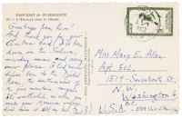 Postcard from Paul Bowles in Tangier, to Miss Mary E. Allen