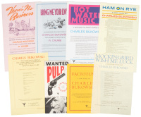 Eight Black Sparrow Press broadside announcements for works by Bukowski