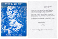 The Bard Owl [with] typed letter signed by Janine Pommy Vega