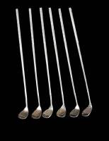 Six silver golf champagne stirrers