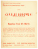 Charles Bukowski, Distinguished American Writer in Readings From His Works