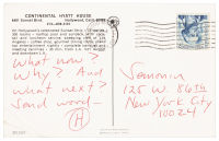 Hunter S. Thompson handwritten postcard, 1969