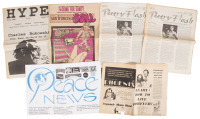 Large selection of underground newspapers featuring Charles Bukowski